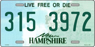 NH license plate 3153972