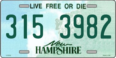 NH license plate 3153982