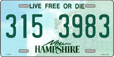 NH license plate 3153983