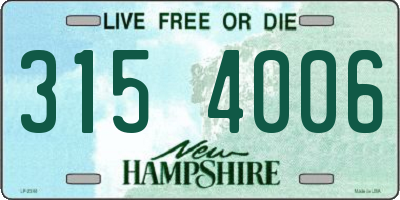 NH license plate 3154006