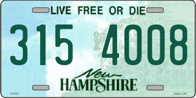 NH license plate 3154008