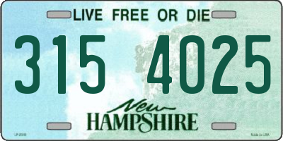 NH license plate 3154025