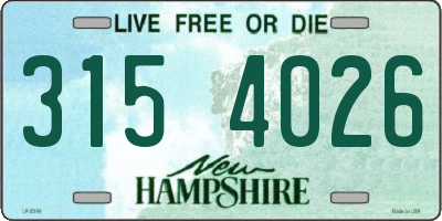 NH license plate 3154026