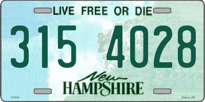 NH license plate 3154028