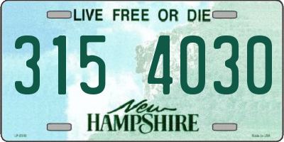 NH license plate 3154030