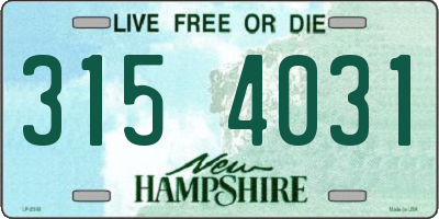 NH license plate 3154031