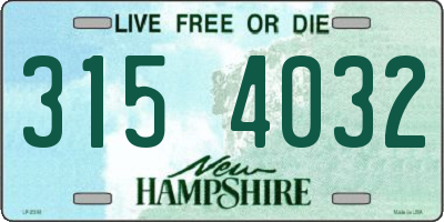 NH license plate 3154032