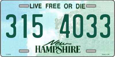 NH license plate 3154033