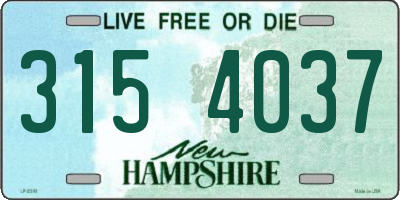 NH license plate 3154037