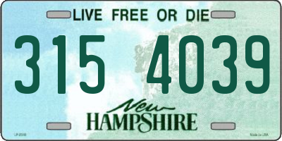 NH license plate 3154039