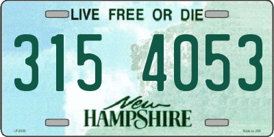 NH license plate 3154053