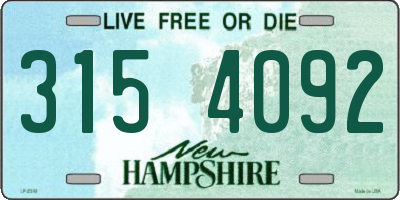 NH license plate 3154092