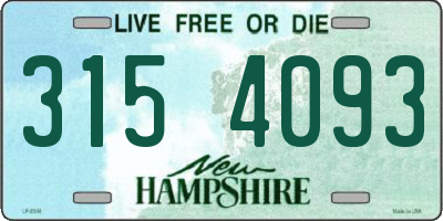 NH license plate 3154093