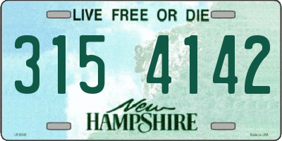 NH license plate 3154142