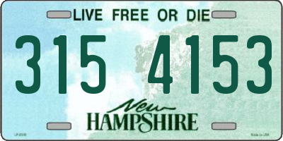 NH license plate 3154153