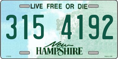 NH license plate 3154192