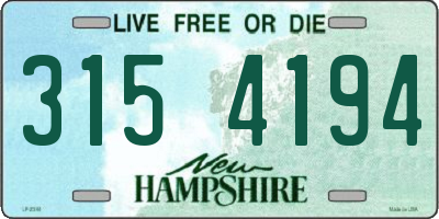 NH license plate 3154194