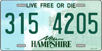 NH license plate 3154205