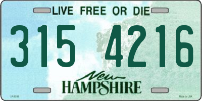 NH license plate 3154216