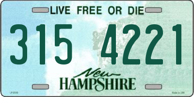 NH license plate 3154221