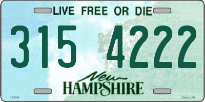 NH license plate 3154222