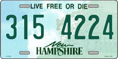 NH license plate 3154224