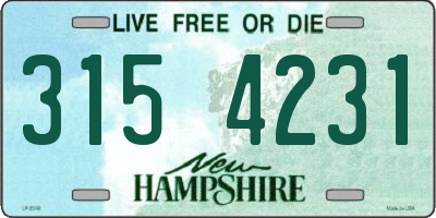 NH license plate 3154231