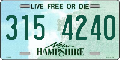NH license plate 3154240