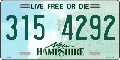 NH license plate 3154292