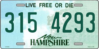 NH license plate 3154293