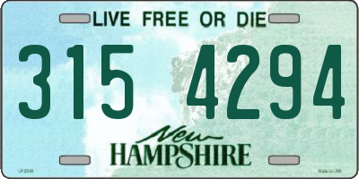 NH license plate 3154294