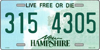 NH license plate 3154305