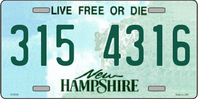 NH license plate 3154316