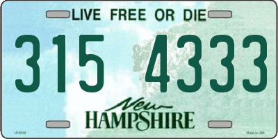 NH license plate 3154333