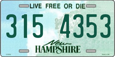 NH license plate 3154353