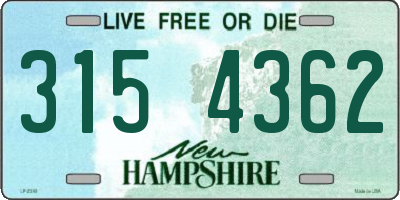 NH license plate 3154362