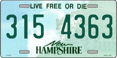 NH license plate 3154363