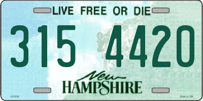 NH license plate 3154420