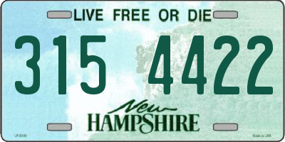 NH license plate 3154422