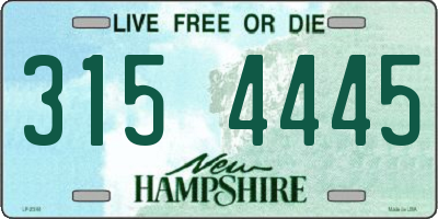 NH license plate 3154445