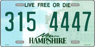 NH license plate 3154447