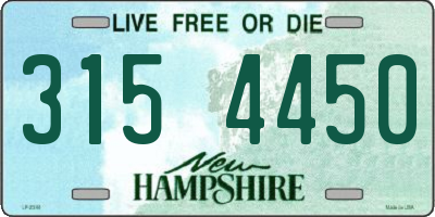 NH license plate 3154450