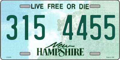 NH license plate 3154455