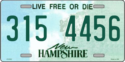 NH license plate 3154456