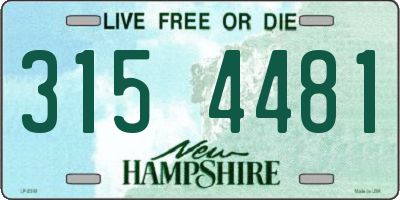 NH license plate 3154481
