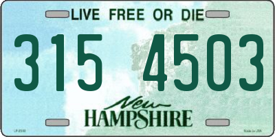 NH license plate 3154503
