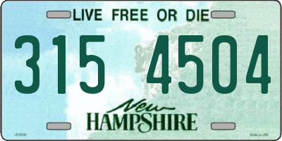 NH license plate 3154504