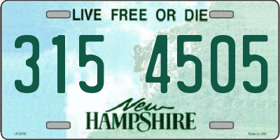 NH license plate 3154505