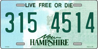 NH license plate 3154514