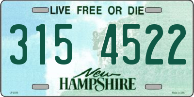 NH license plate 3154522